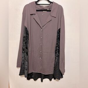 NWOT LOGO Lavish by Lori Goldstein Stylist Ponte Jacket with Mixed Trim 5X